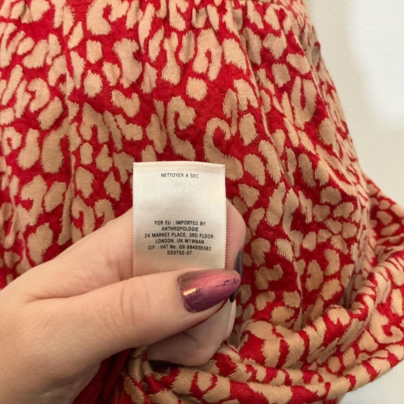 Maeve Anthropologie Red Textured Jacquard Fit & Flare Dress Size XS - Picture 10 of 11